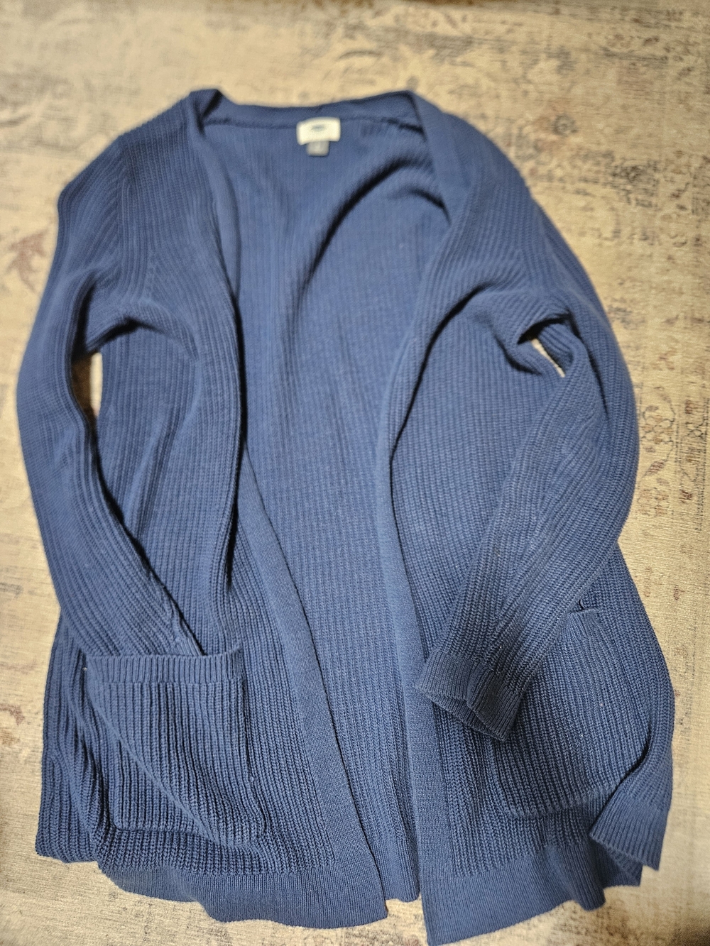 Old Navy Navy Blue Ribbed Open-Front Cardigan